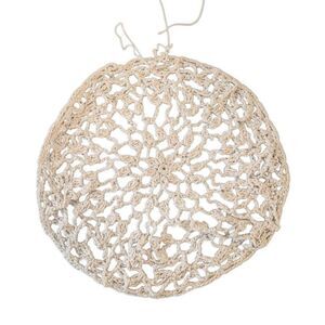 Doily, Vintage Ecru Cotton Crocheted 6.5"